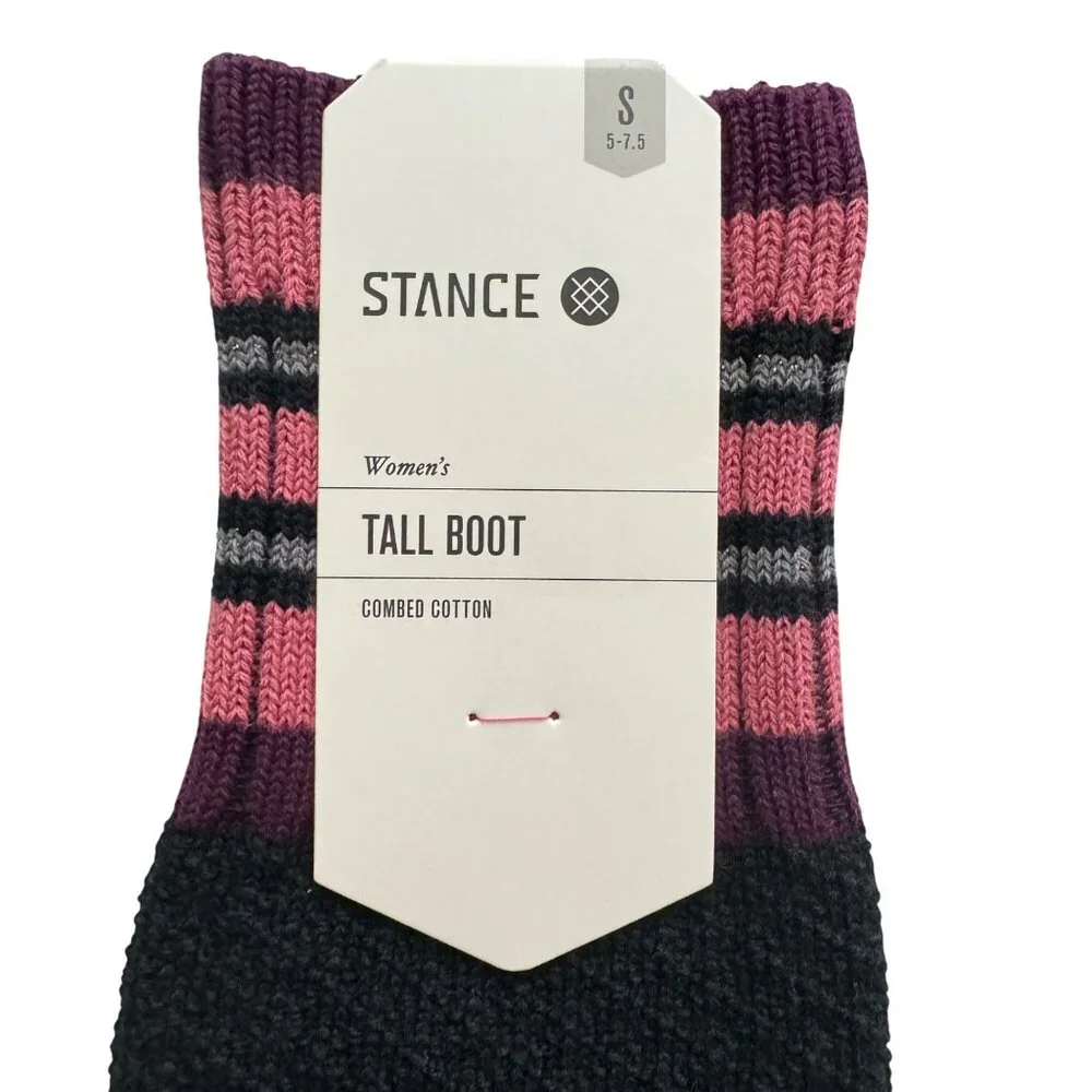 Stance‎ Molten Tall boot socks womens combed cotton black sz small new